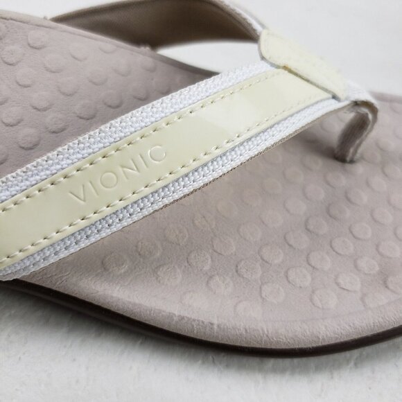 Vionic Tide II Toe Post Sandal Womens 7 Yellow Orthotic Flip Flop Thongs Slides - Picture 5 of 11